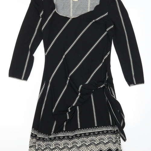 Studio Womens Black Striped  A-Line  Size XS