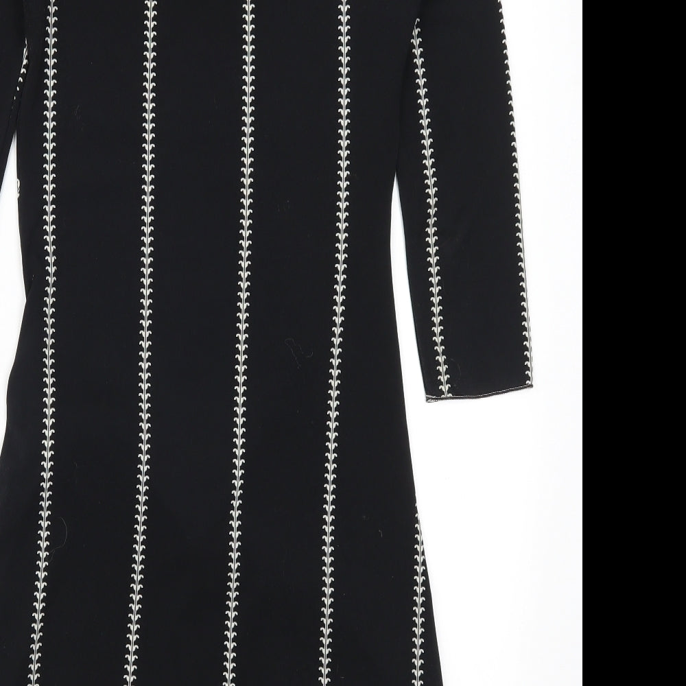 Studio Womens Black Striped  A-Line  Size XS