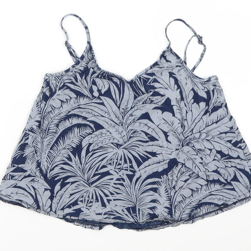 Topshop Womens Blue Floral  Basic Tank Size S