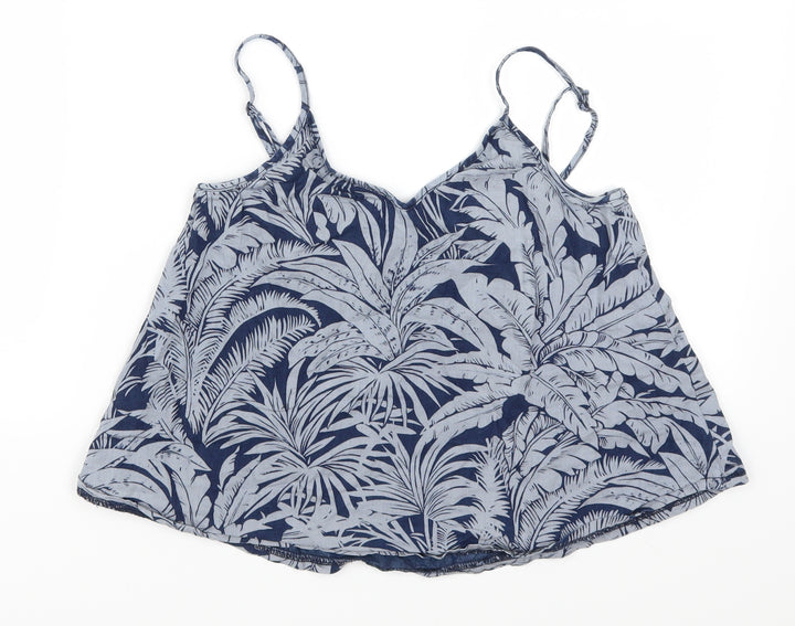 Topshop Womens Blue Floral Basic Tank Size S