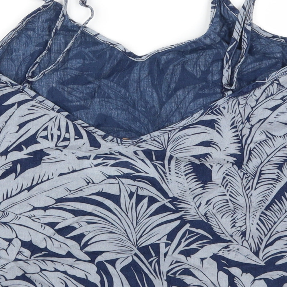 Topshop Womens Blue Floral  Basic Tank Size S