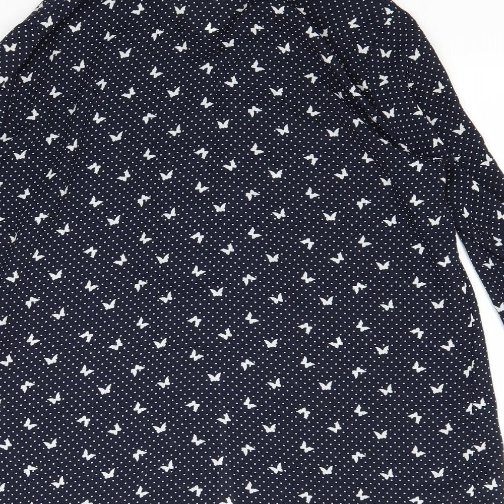 Atmosphere Womens Blue Polka Dot  Basic Blouse Size 10
