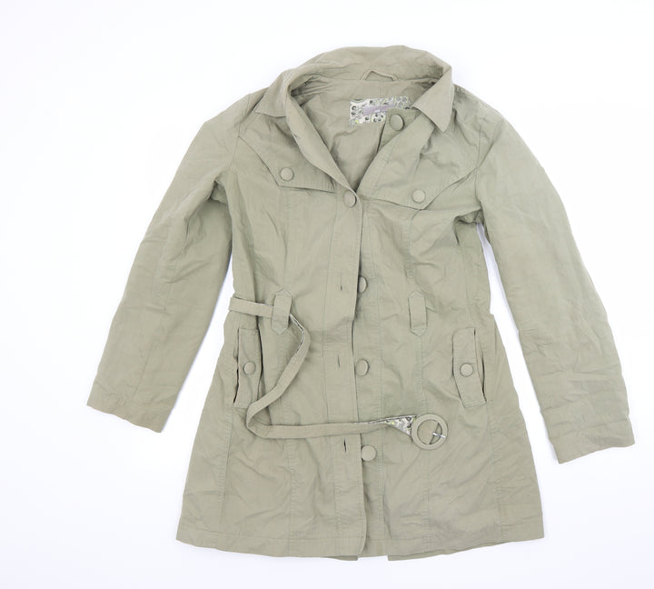Per Una Womens Green Overcoat Coat Size 10