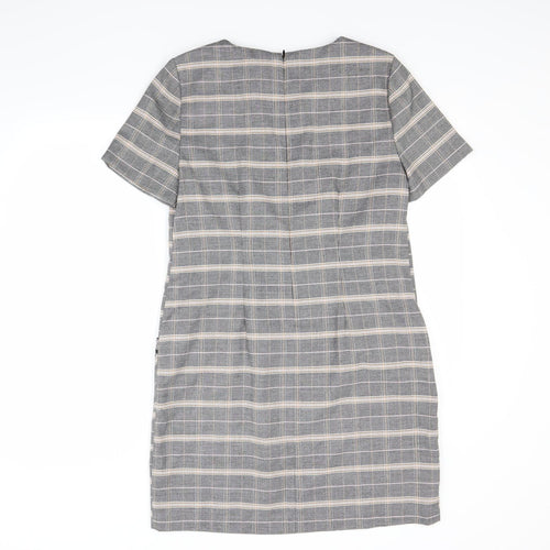 Dorothy Perkins Womens Grey Check  A-Line  Size 12