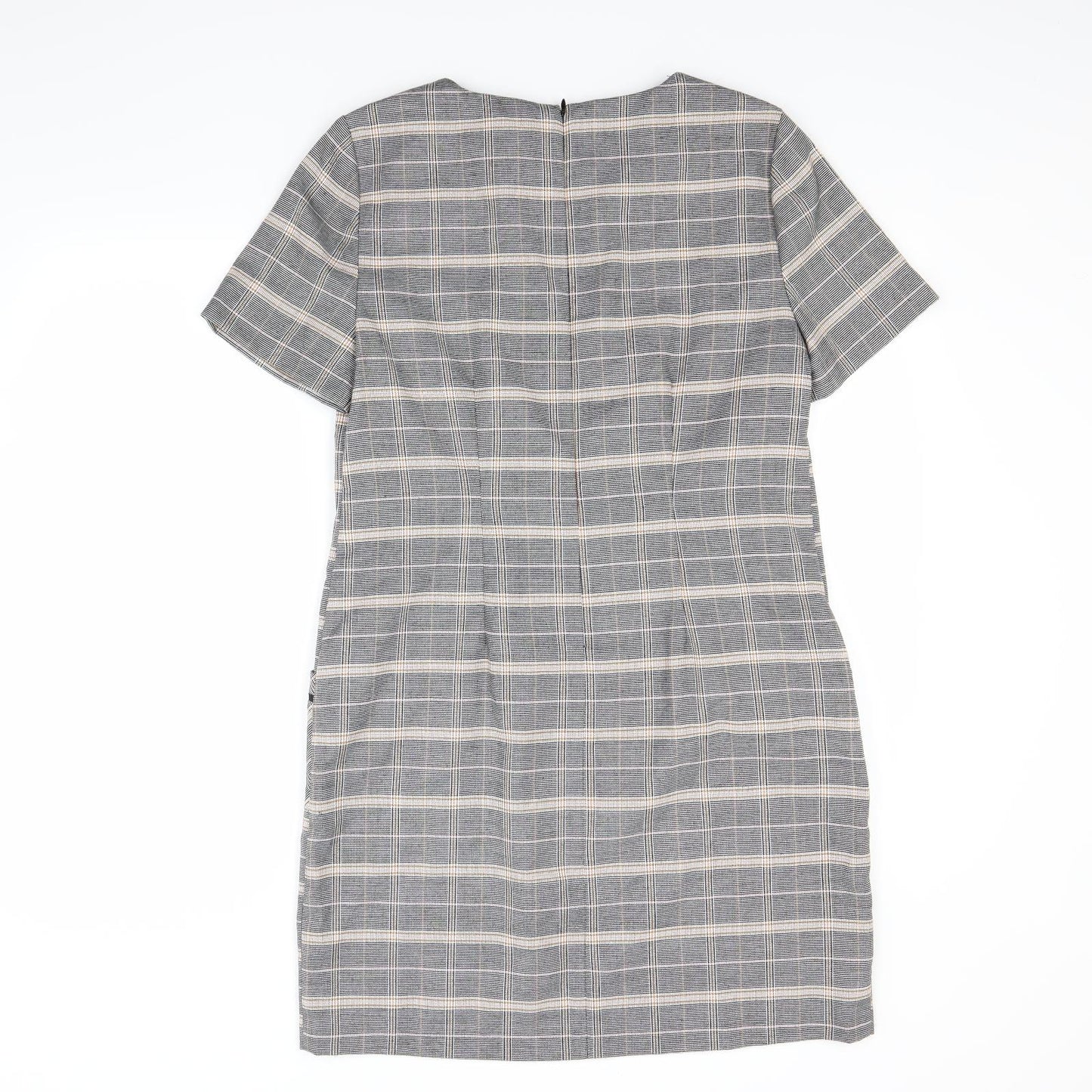 Dorothy Perkins Womens Grey Check  A-Line  Size 12