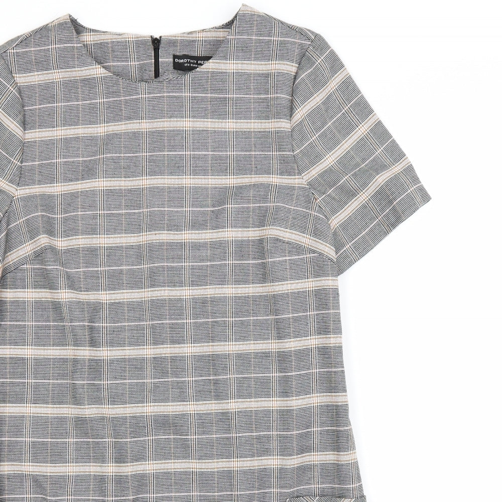 Dorothy Perkins Womens Grey Check  A-Line  Size 12