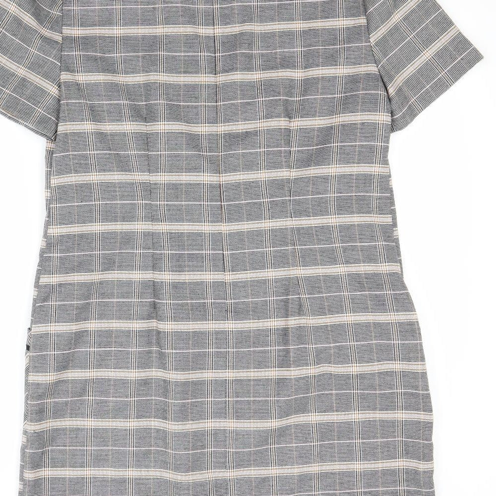 Dorothy Perkins Womens Grey Check  A-Line  Size 12