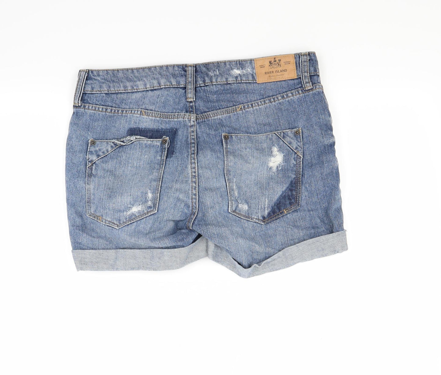 River Island Womens Blue  Denim Cut-Off Shorts Size 6