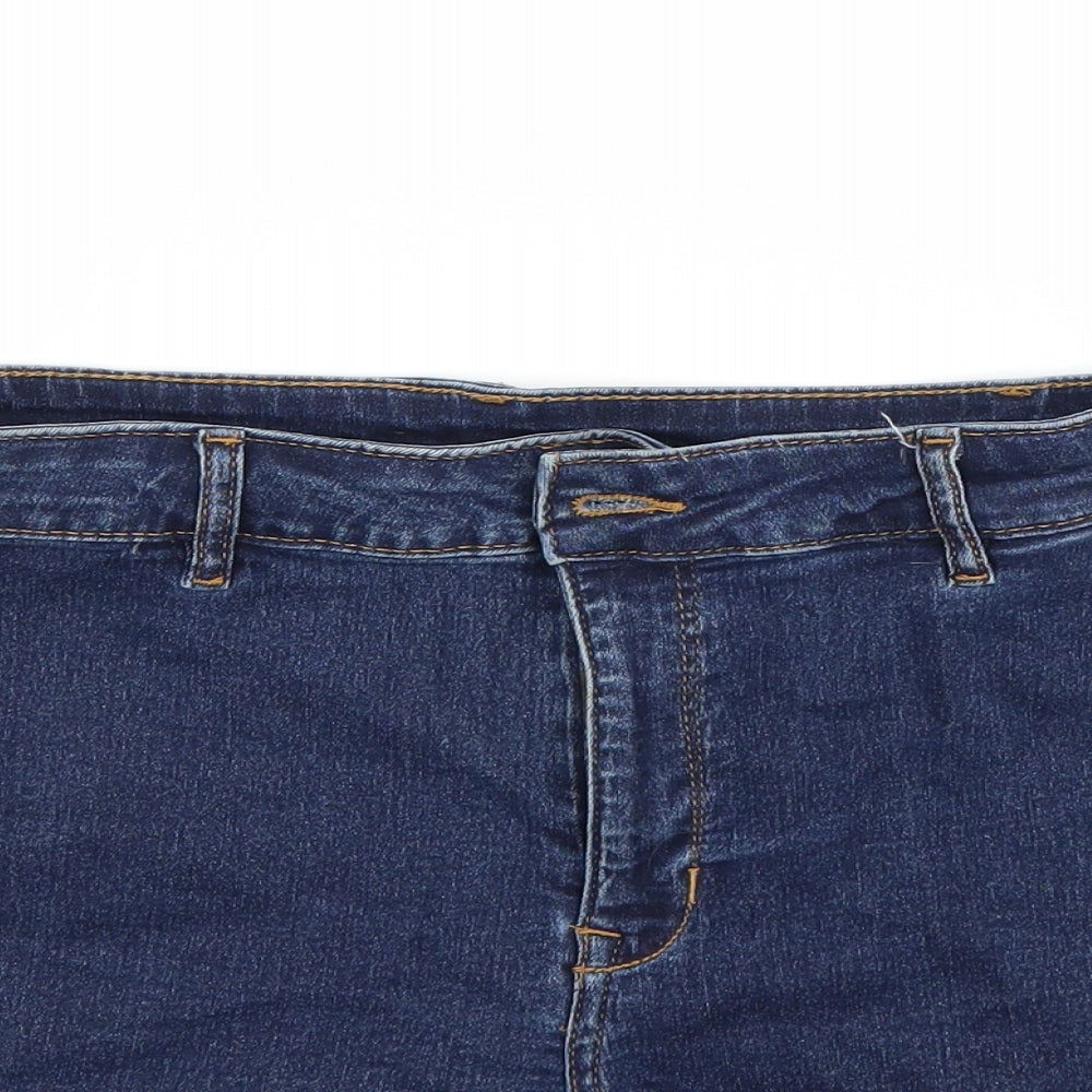 H&M Womens Blue  Denim Cut-Off Shorts Size 10