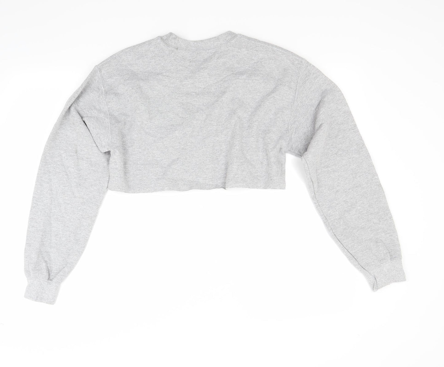 PRETTYLITTLETHING Womens Grey   Pullover Sweatshirt Size 10  - Crop