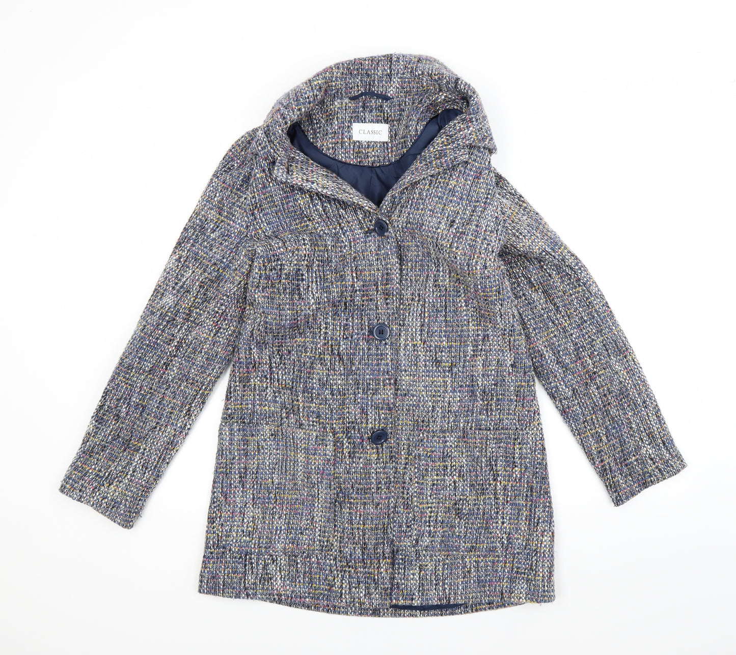 Marks and Spencer Womens Multicoloured   Overcoat Coat Size 10
