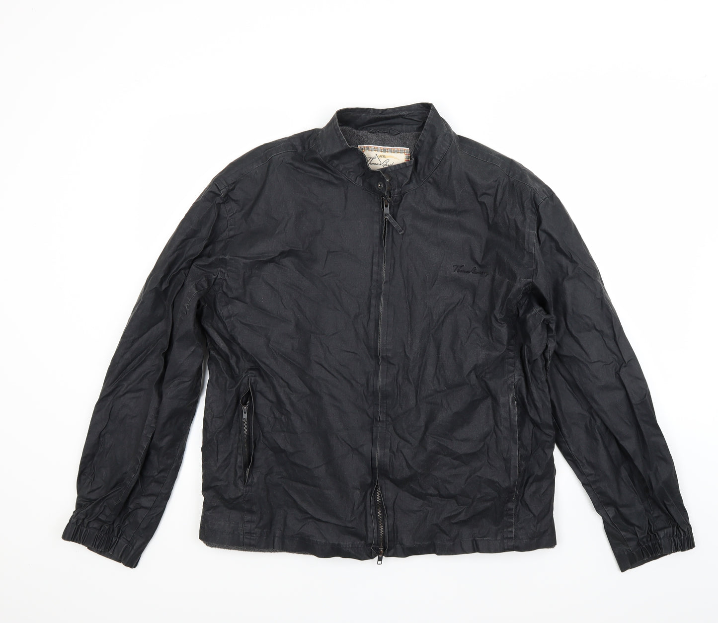 Thomas Burberry Mens Black   Bomber Jacket Coat Size L