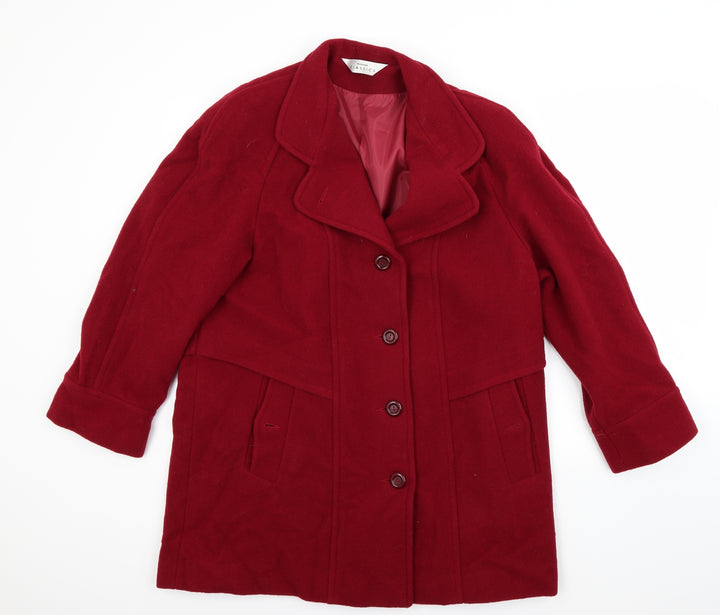 Modern Classics Womens Red   Overcoat Coat Size 16