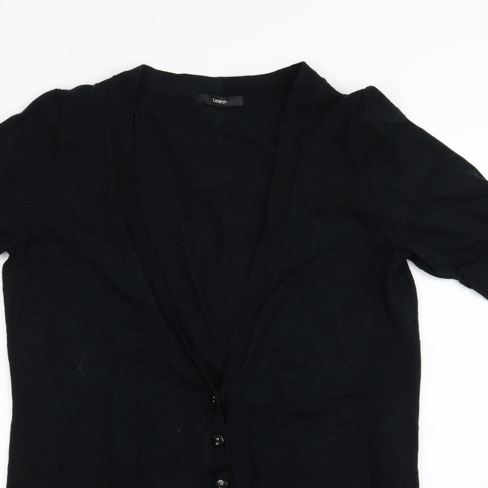 Geroge Womens Black  Knit Cardigan Jumper Size 16