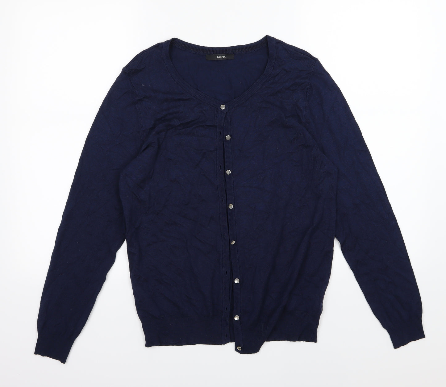 George Womens Blue  Knit Cardigan Jumper Size 14