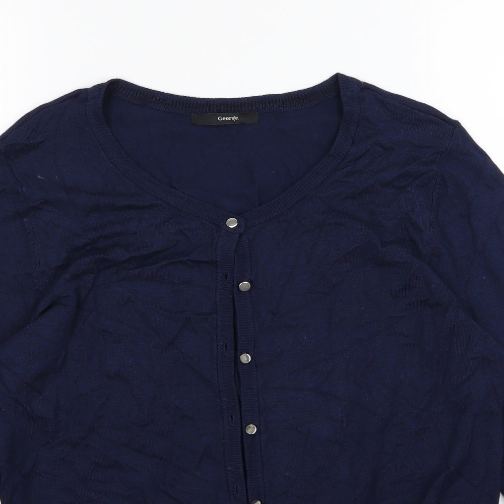 George Womens Blue  Knit Cardigan Jumper Size 14