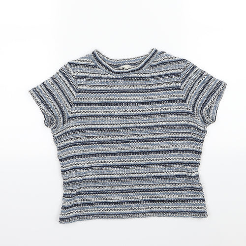 River Island Womens Blue Striped Knit Pullover Jumper Size 8