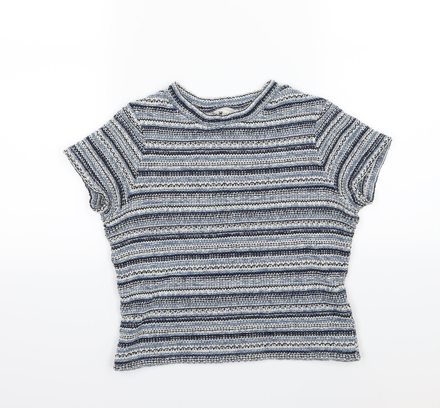 River Island Womens Blue Striped Knit Pullover Jumper Size 8
