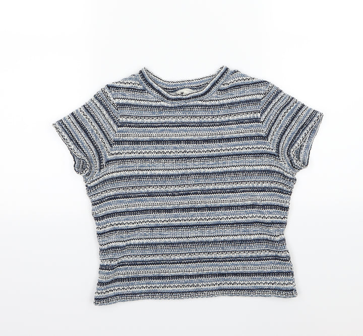River Island Womens Blue Striped Knit Pullover Jumper Size 8