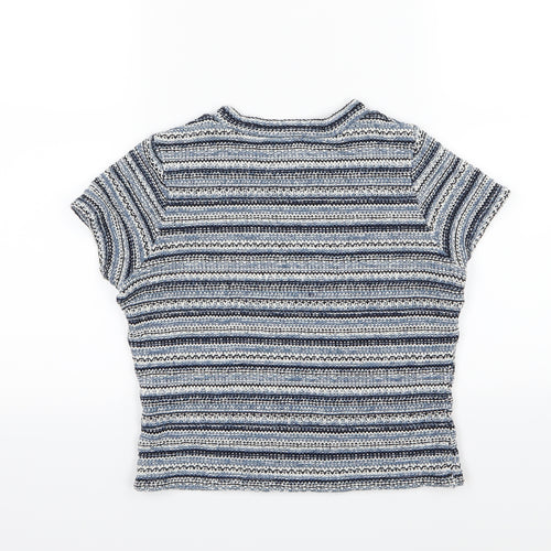River Island Womens Blue Striped Knit Pullover Jumper Size 8