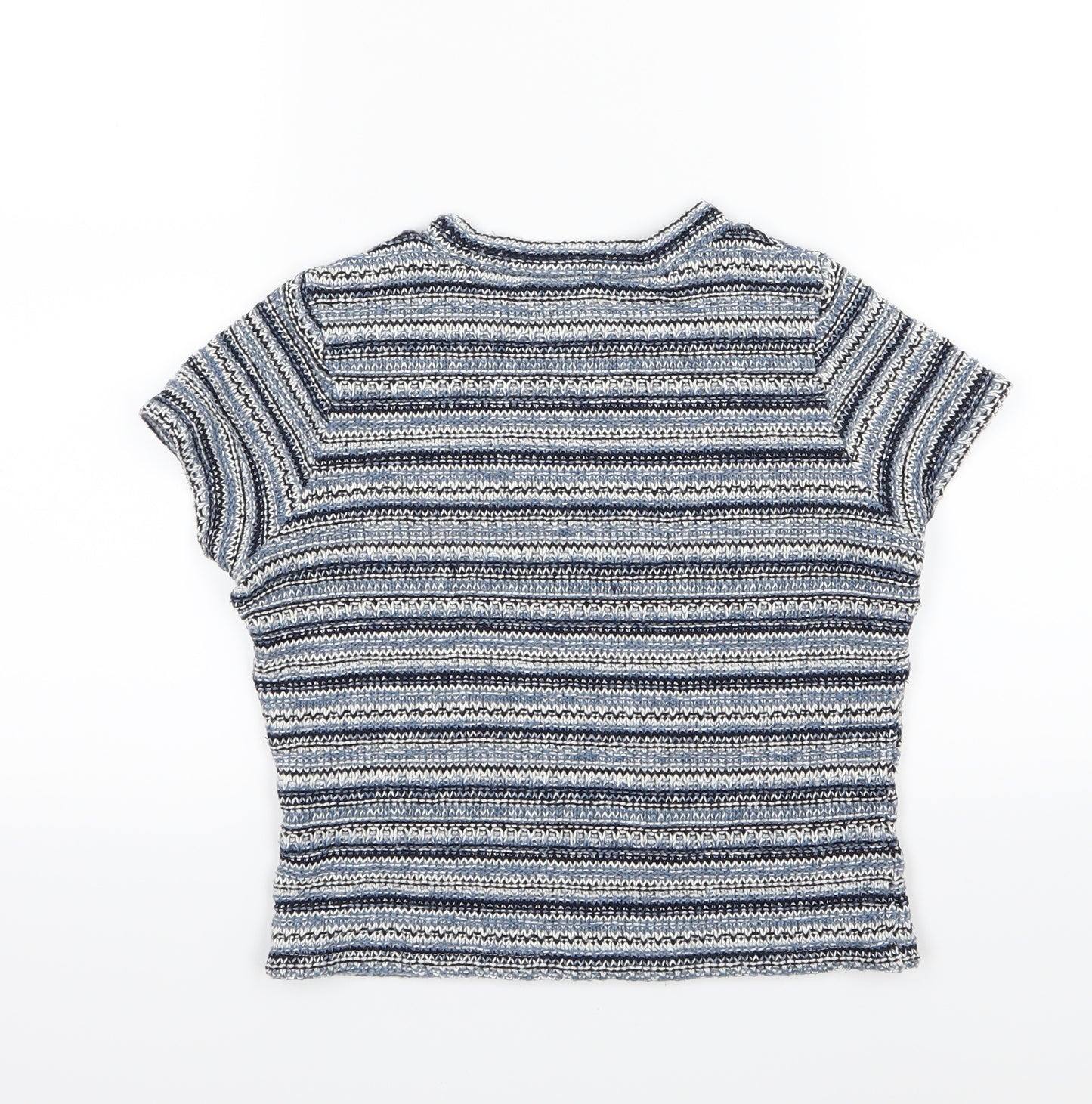 River Island Womens Blue Striped Knit Pullover Jumper Size 8