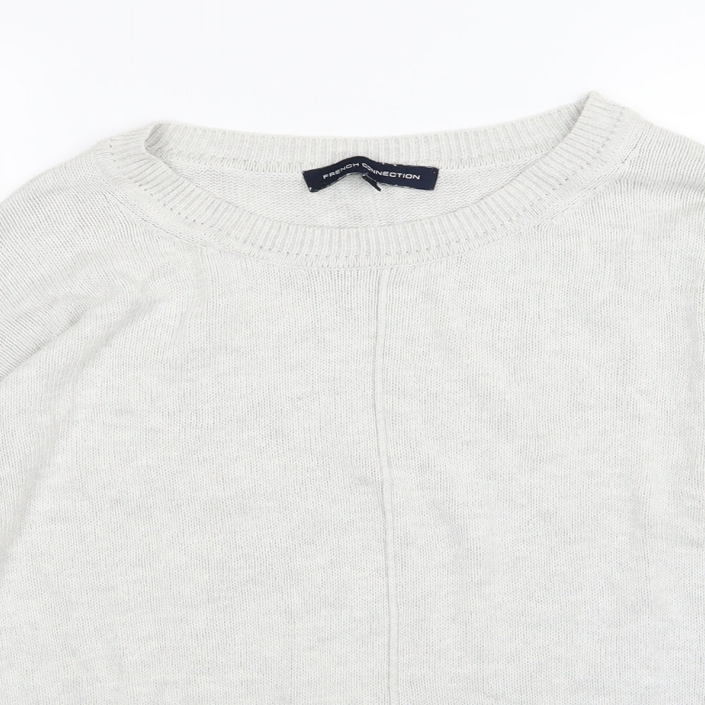 French Connection Womens Grey Floral Knit Pullover Jumper Size L