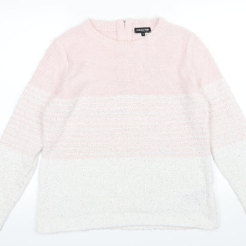 Debenhams Womens Pink Striped Knit Pullover Jumper Size 16