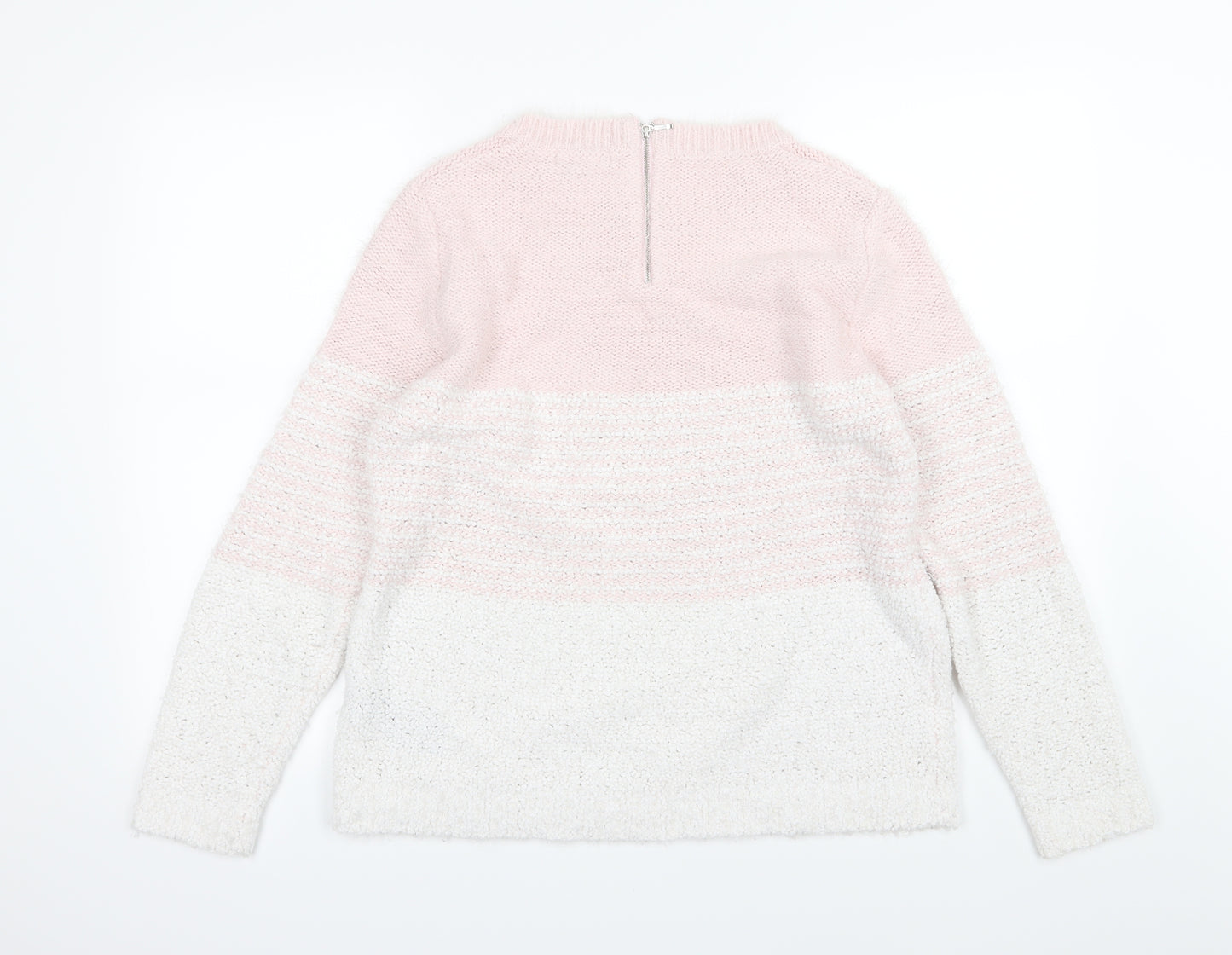 Debenhams Womens Pink Striped Knit Pullover Jumper Size 16