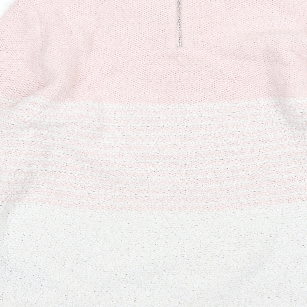 Debenhams Womens Pink Striped Knit Pullover Jumper Size 16