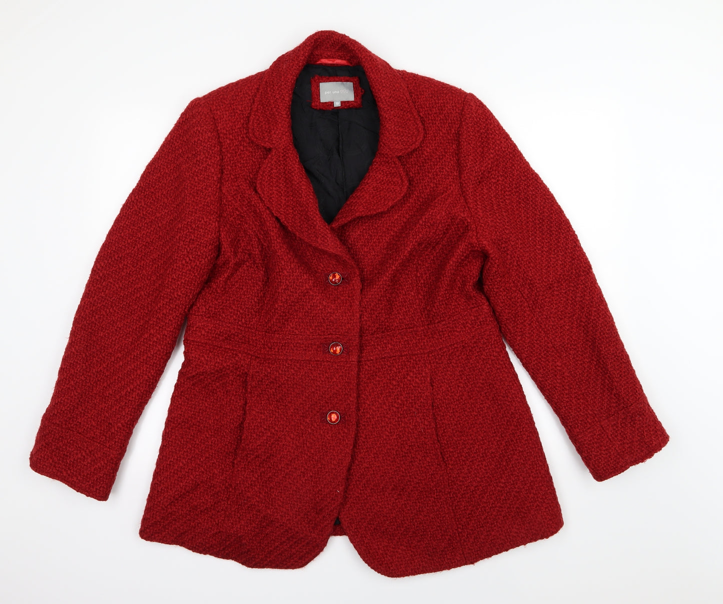 Per Una Womens Red   Overcoat Coat Size 18