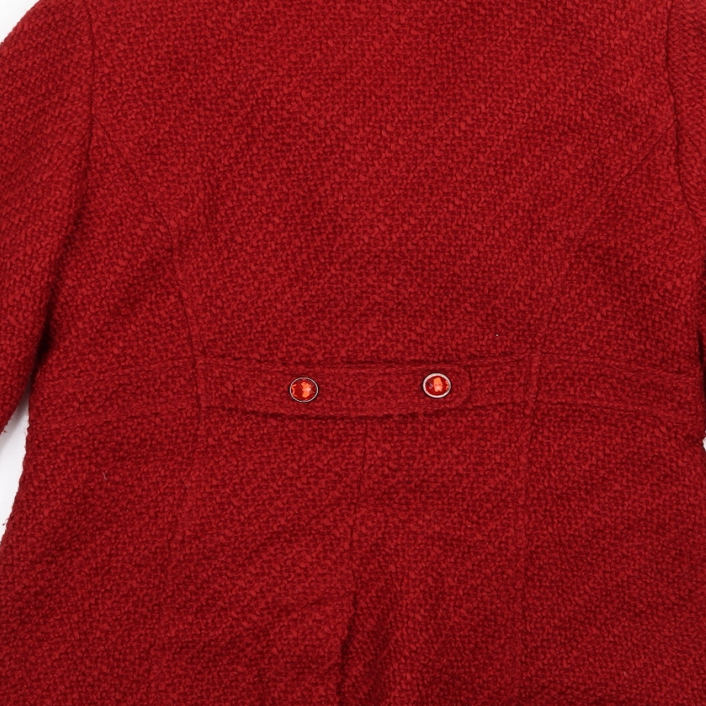 Per Una Womens Red   Overcoat Coat Size 18