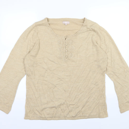 Soon Womens Brown  Knit Pullover Jumper Size 20