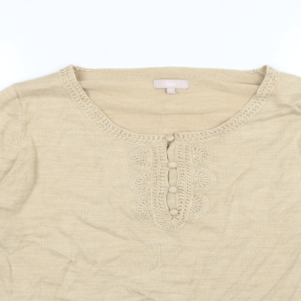 Soon Womens Brown  Knit Pullover Jumper Size 20