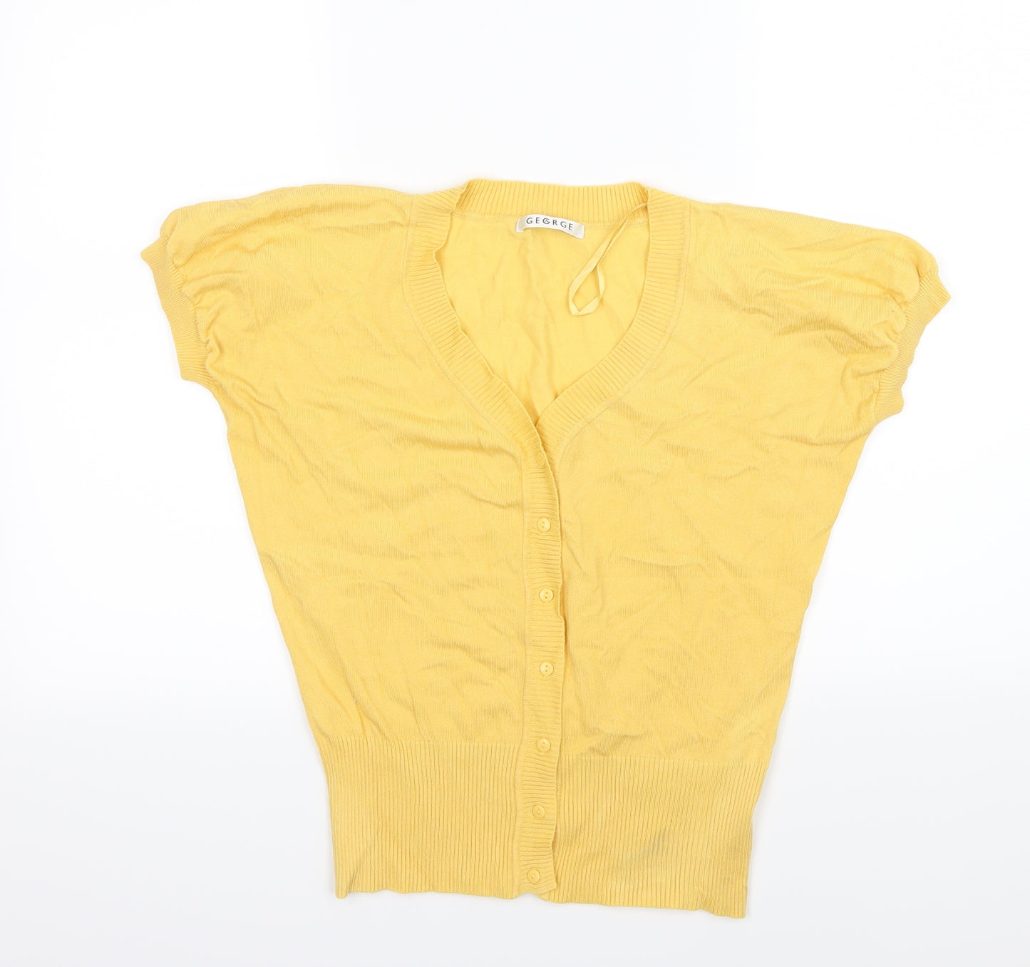 George Womens Yellow  Knit Cardigan Jumper Size 16