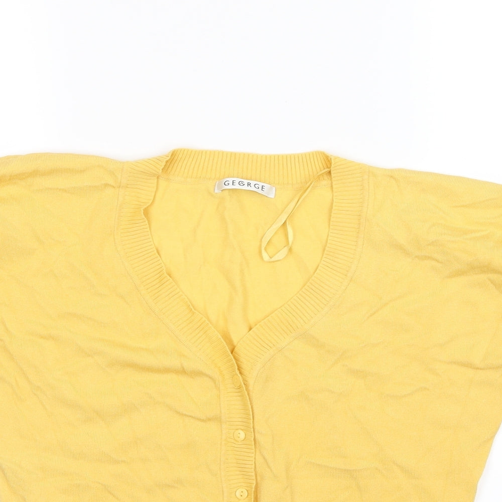 George Womens Yellow  Knit Cardigan Jumper Size 16