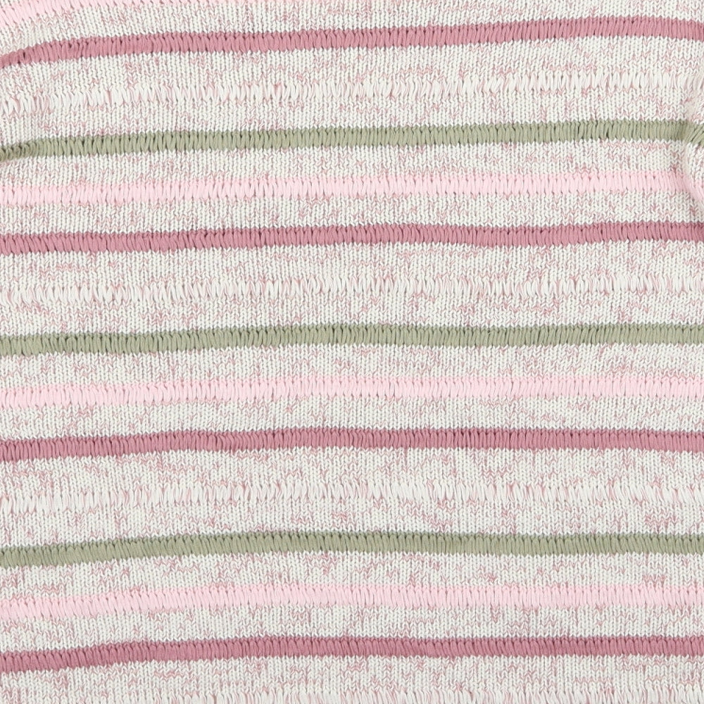 Preworn Womens Multicoloured Striped Knit Pullover Jumper Size 24