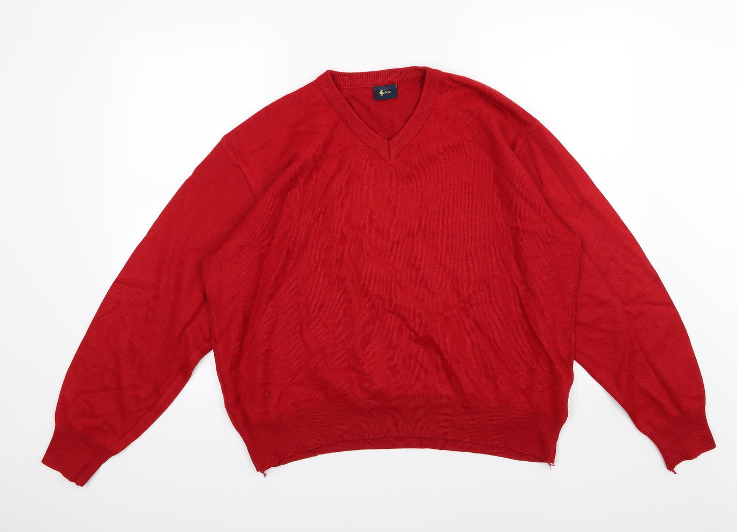 Gabicci Mens Red  Knit Pullover Jumper Size XL