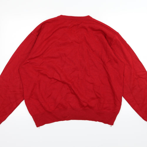 Gabicci Mens Red  Knit Pullover Jumper Size XL