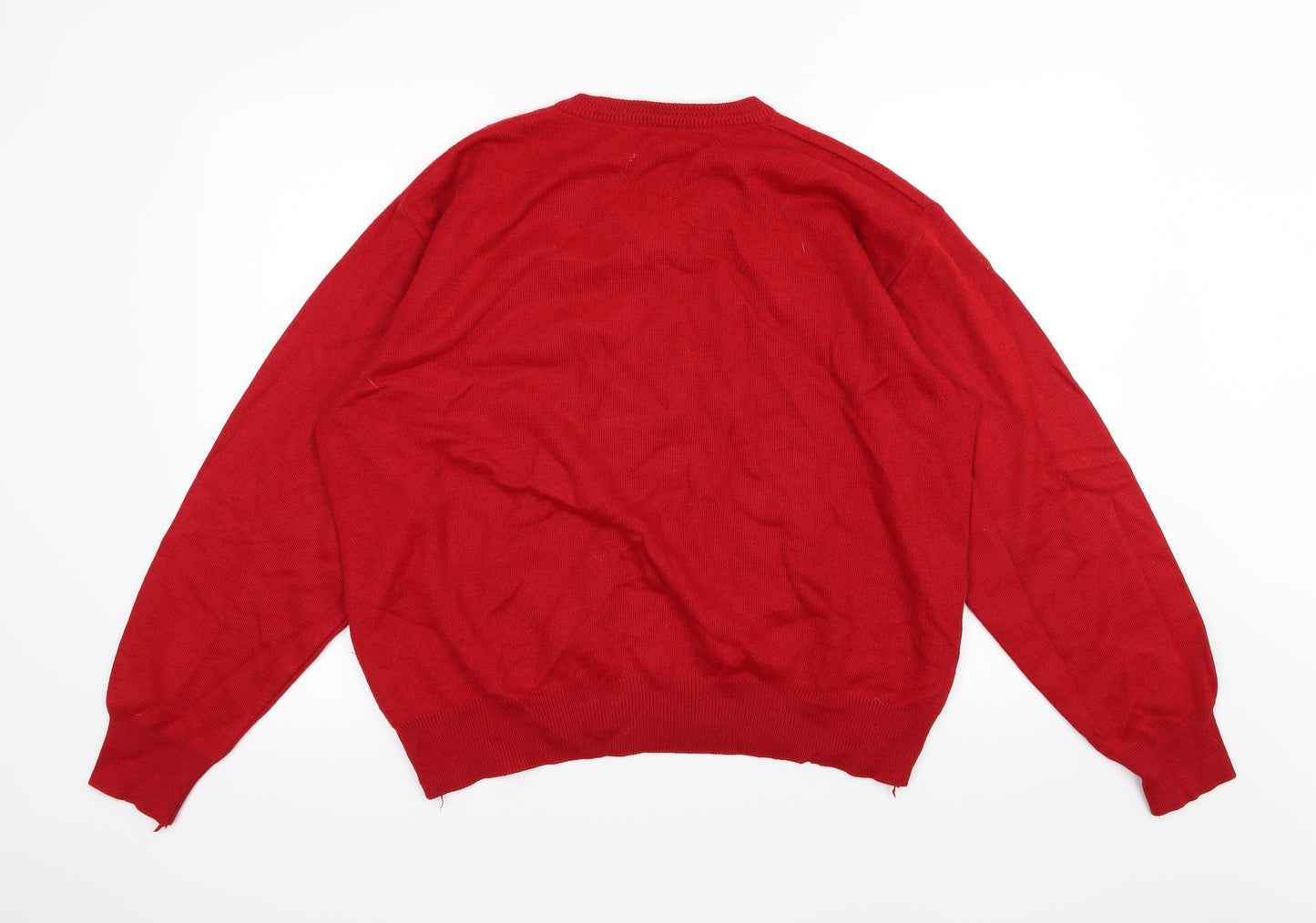 Gabicci Mens Red  Knit Pullover Jumper Size XL