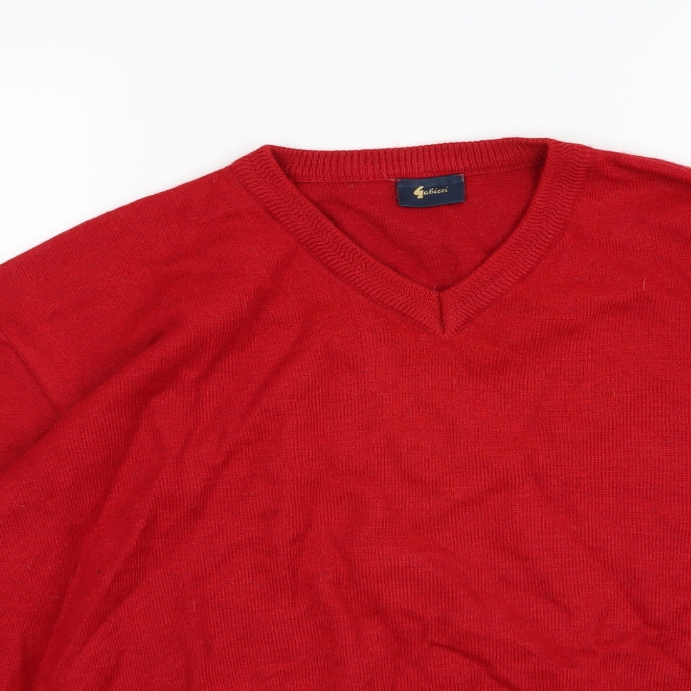 Gabicci Mens Red  Knit Pullover Jumper Size XL