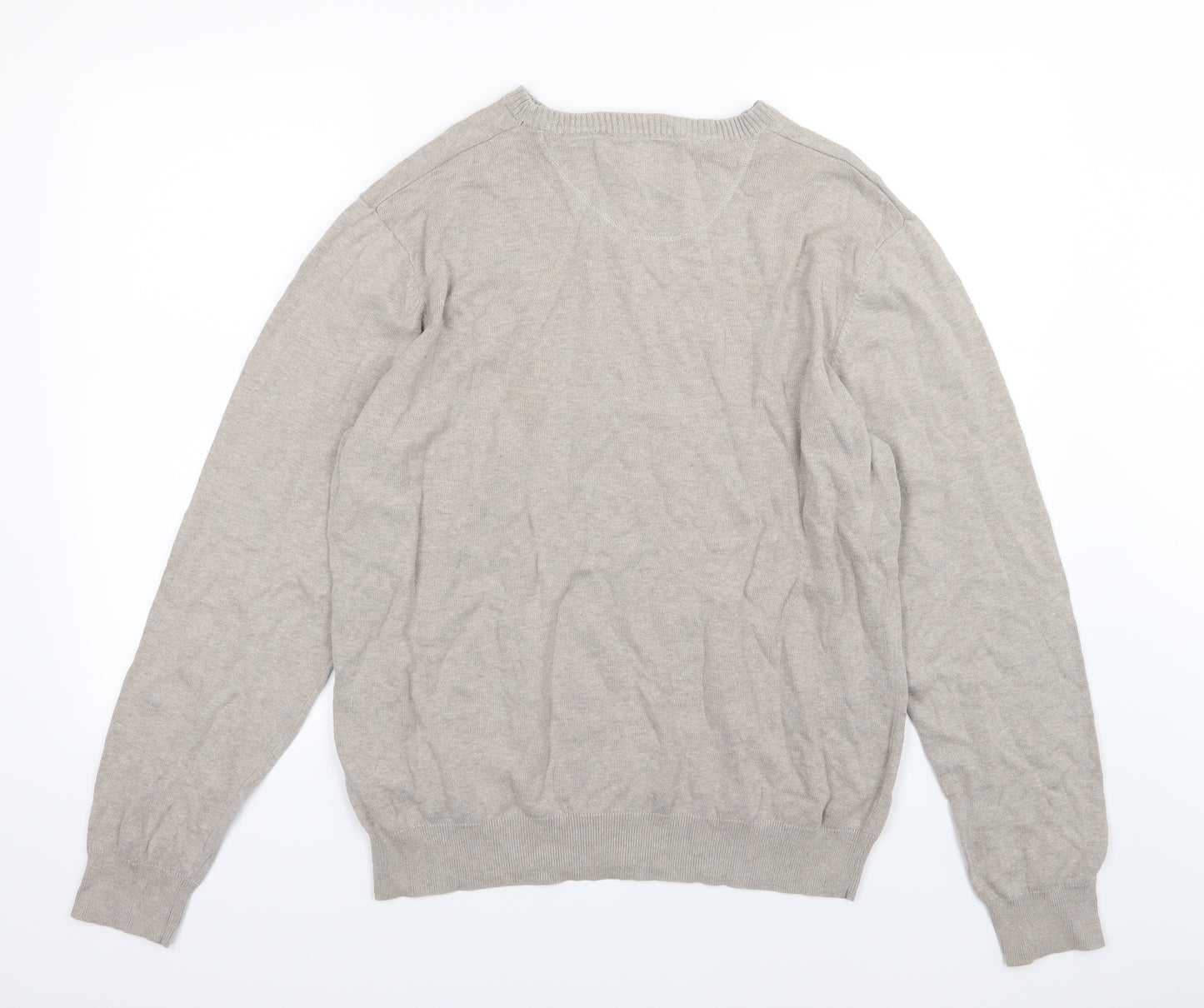 Racing Green Mens Beige  Knit Pullover Jumper Size L