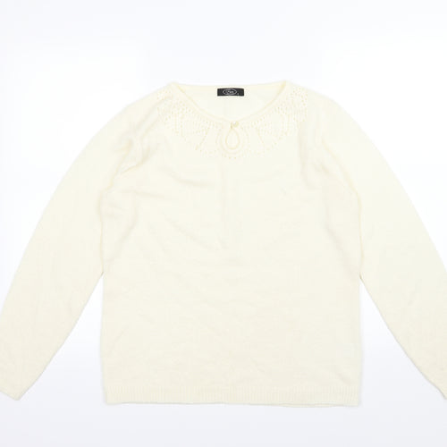 Bonmarché Womens Ivory  Knit Pullover Jumper Size S
