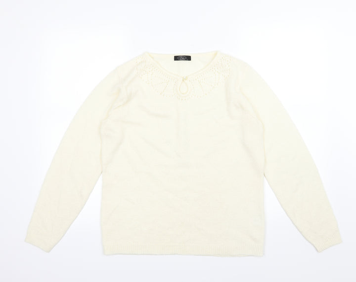 Bonmarché Womens Ivory  Knit Pullover Jumper Size S