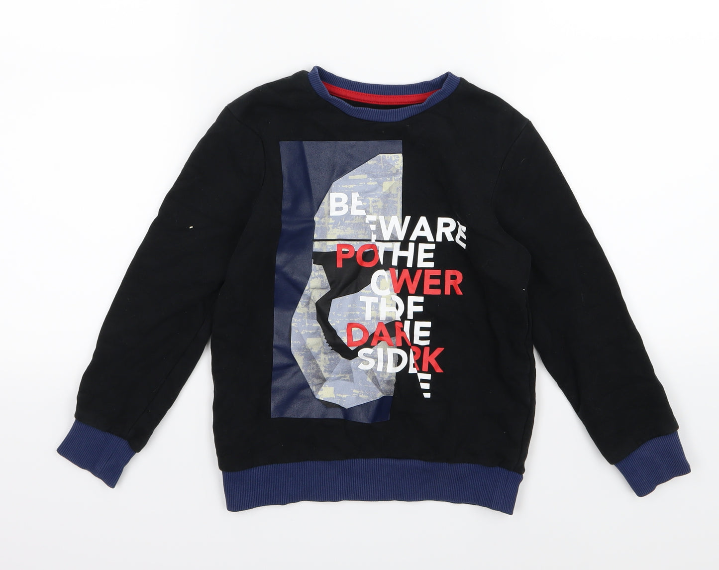 Marks and Spencer Boys Black  Jersey Pullover Sweatshirt Size 6-7 Years  - Star Wars