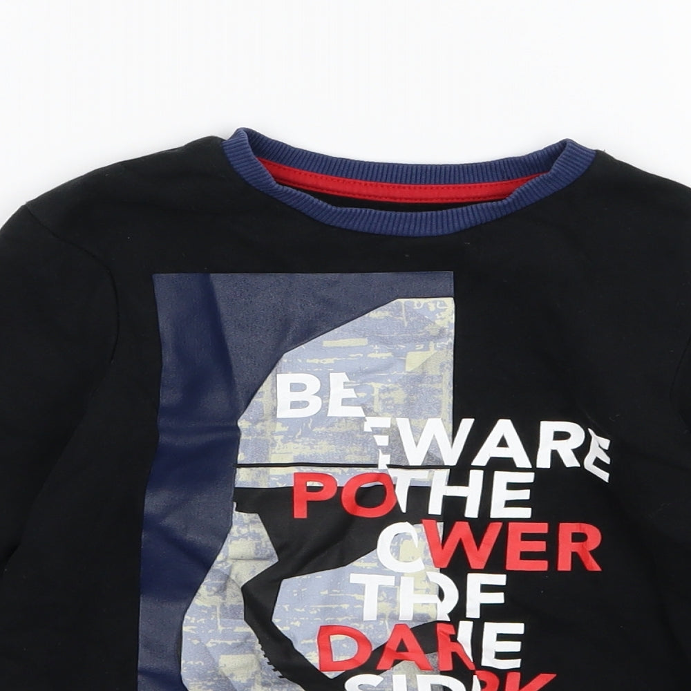 Marks and Spencer Boys Black  Jersey Pullover Sweatshirt Size 6-7 Years  - Star Wars