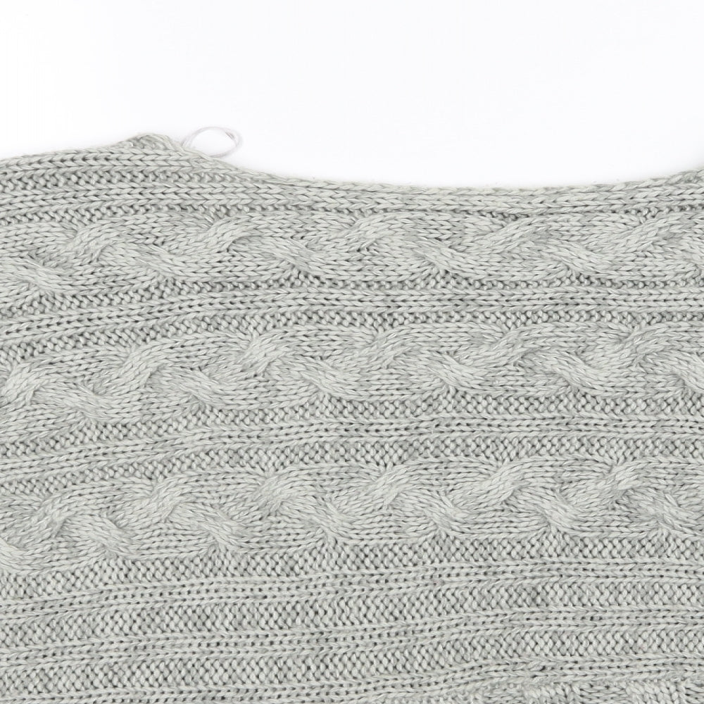 Preworn Womens Grey  Knit Jacket Poncho Size 22