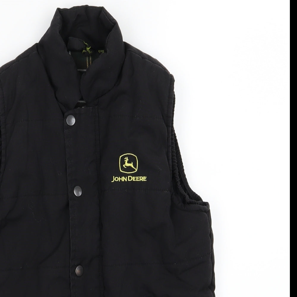 John Deere Boys Black   Gilet Jacket Size 7-8 Years