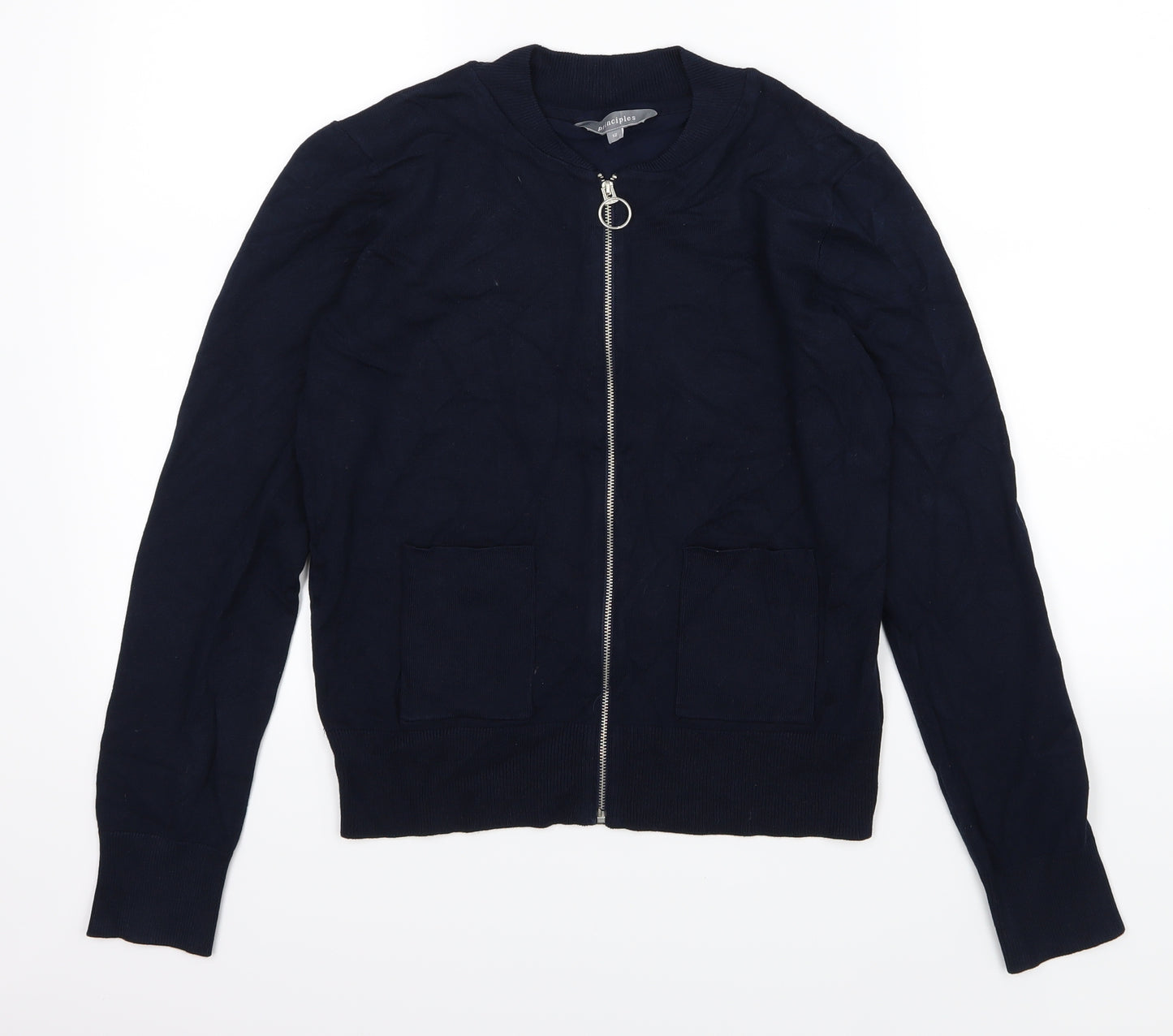 Principles Womens Blue  Knit Full Zip Jumper Size 12