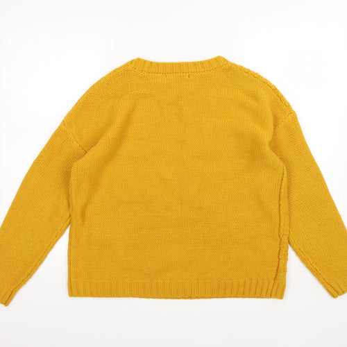 George Womens Yellow  Knit Pullover Jumper Size M