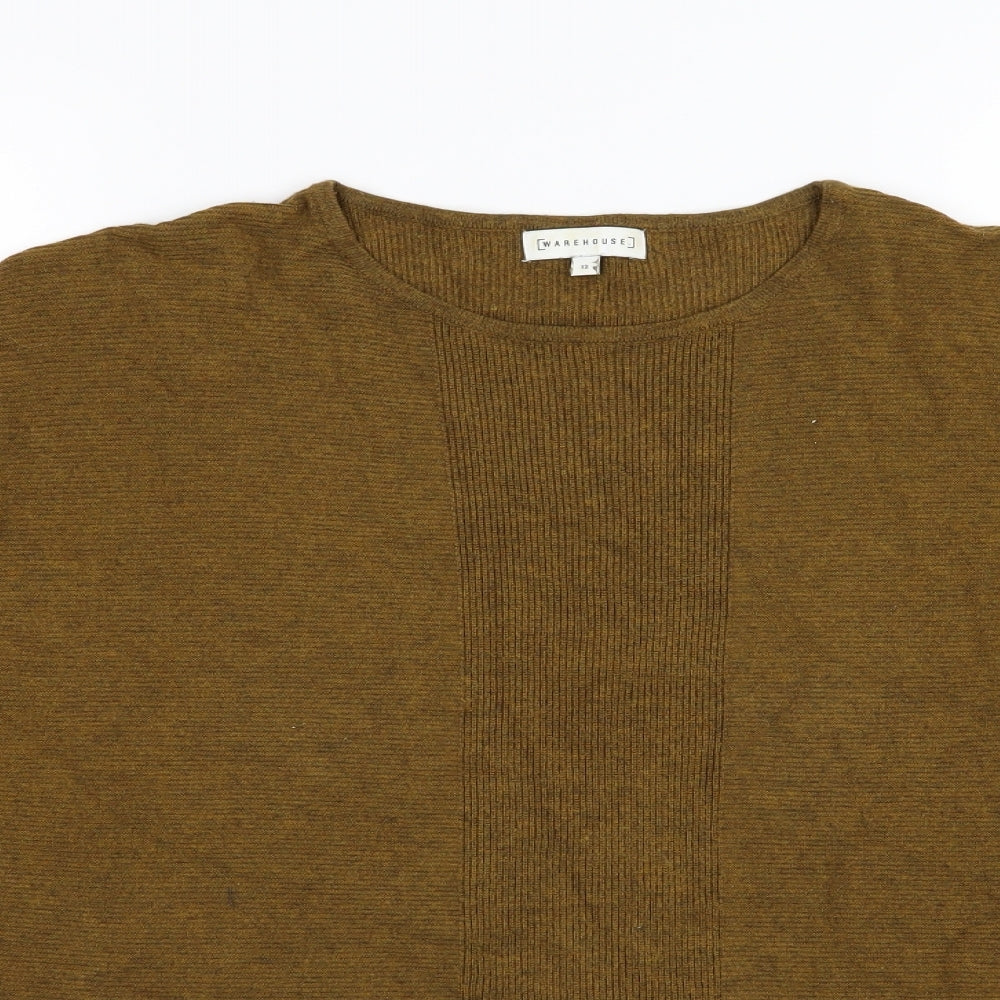 Warehouse Womens Brown  Knit Pullover Jumper Size 12